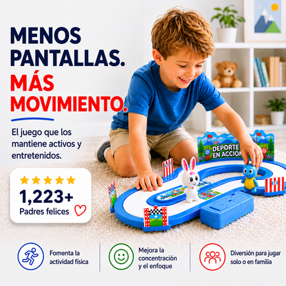"Carrera Interactiva, Diversión sin pantallas para niños con energía infinita"
